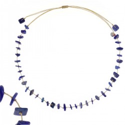 Collier lapis lazuli fil or