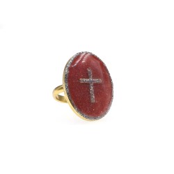 Bague GM Corail /Croix