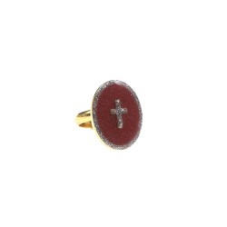 Bague PM Corail / Croix