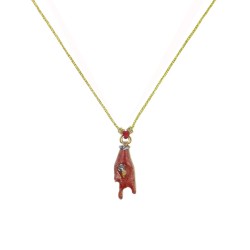 Collier Mano cortuno émaillé corail