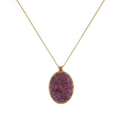 Collier fil OR avec médaillon Rubis vanessa simon