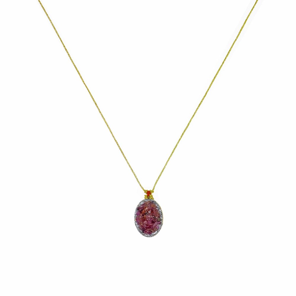 Collier fil OR avec PM médaillon Rubis vanessa simon