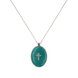 Collier fil argent Croix...