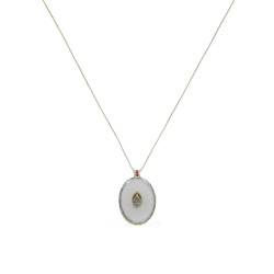 Collier fil argent Madone MM fond blanc