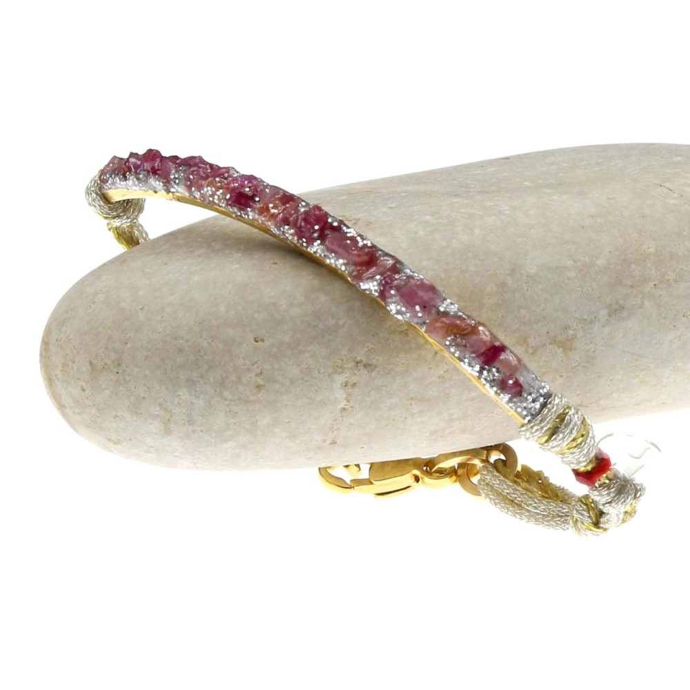 Bracelet demi-jonc corail réglable