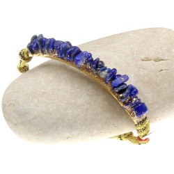 Bracelet demi-jonc lapis lazuli réglable