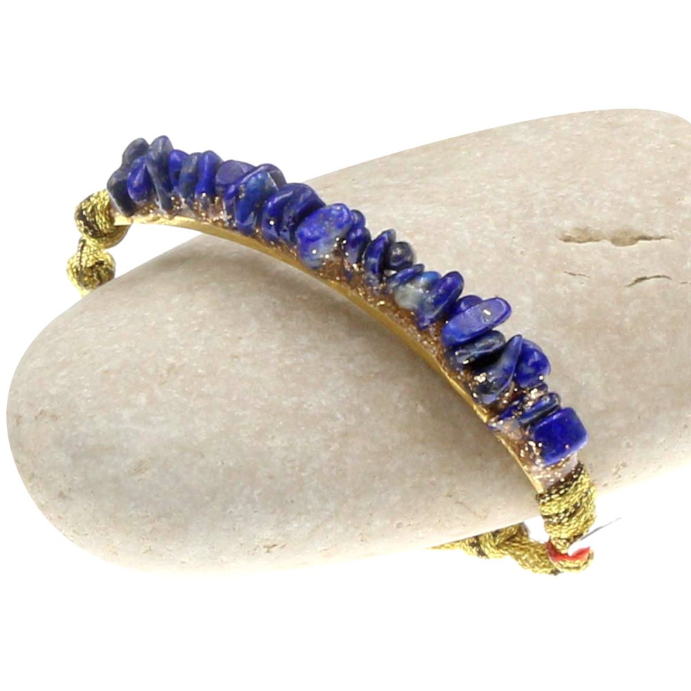 Bracelet demi-jonc lapis lazuli réglable