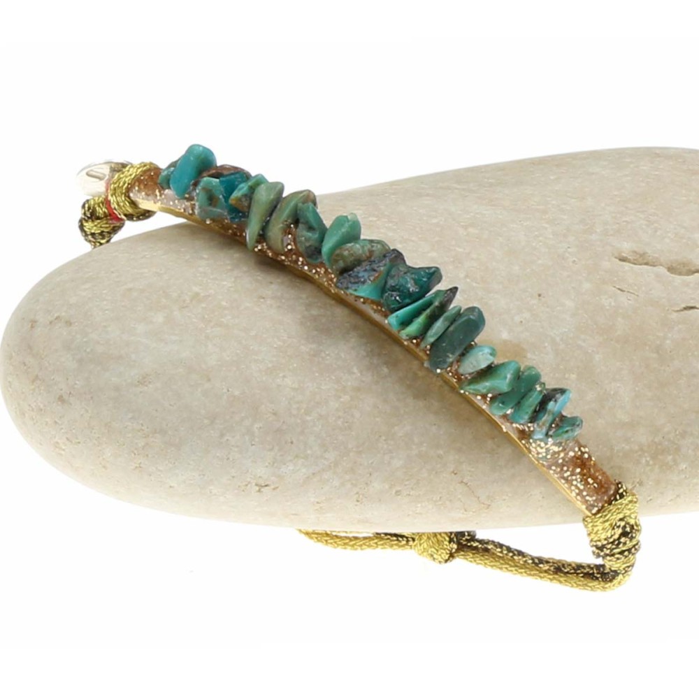 Bracelet demi-jonc Turquoise réglable