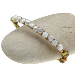 Bracelet demi-jonc Nacre réglable