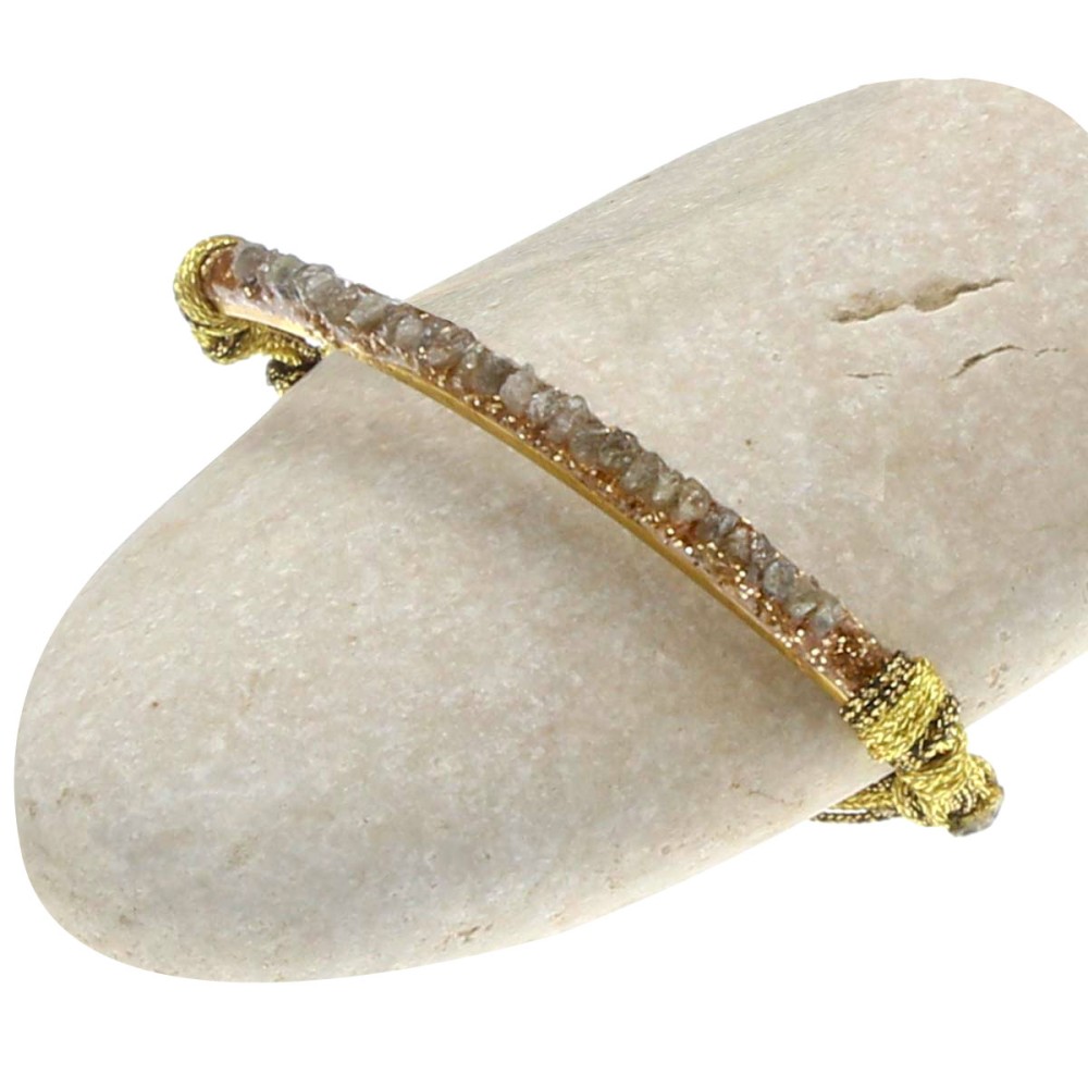 Bracelet demi-jonc diamant brut réglable