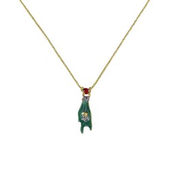 Collier Mano cortuno malachite