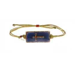 Bracelet Lapis lazuli croix Vanessa Simon