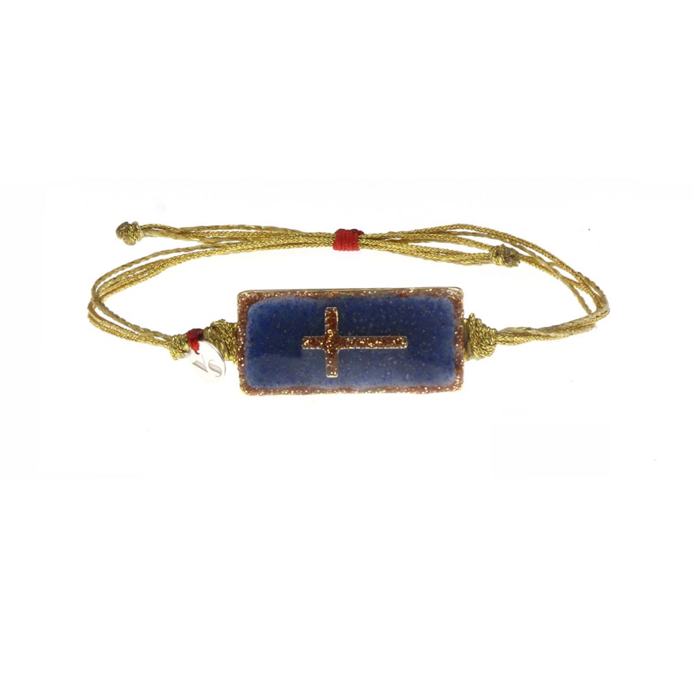 Bracelet Lapis lazuli croix Vanessa Simon