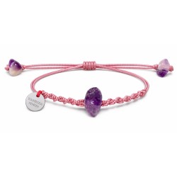 Bracelet Amethyste fil rose poudré