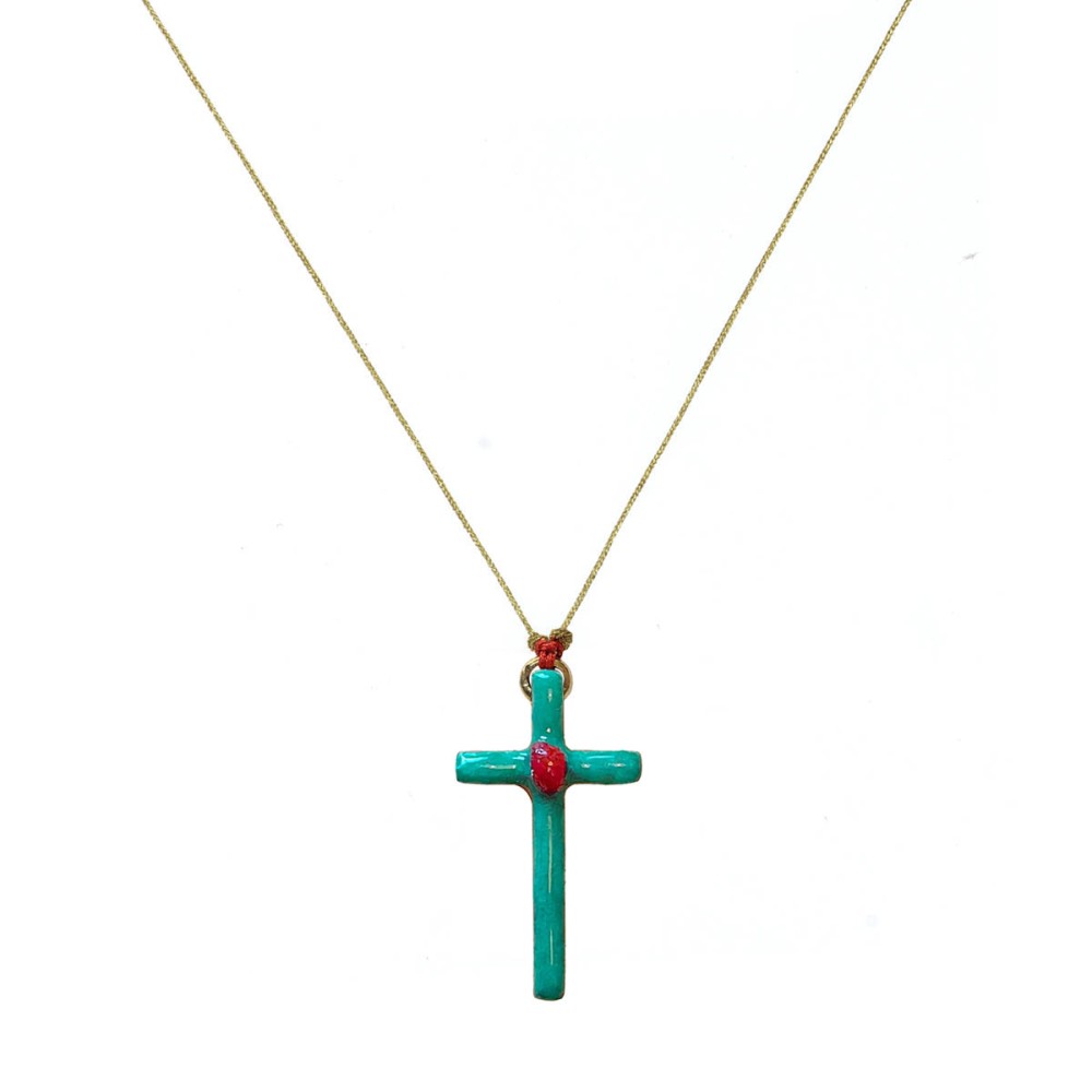 Croix Lumi Sacri Turquoise rubis
