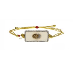 Bracelet émail blanc madone