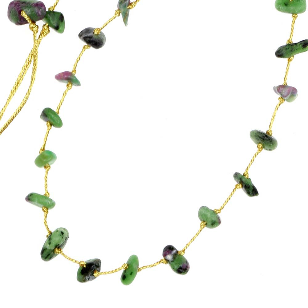 Collier Galet Rubis Zoisite