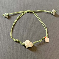 Bracelet Grenat vert fil olive