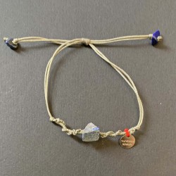 Bracelet Lapis lazuli fil grise